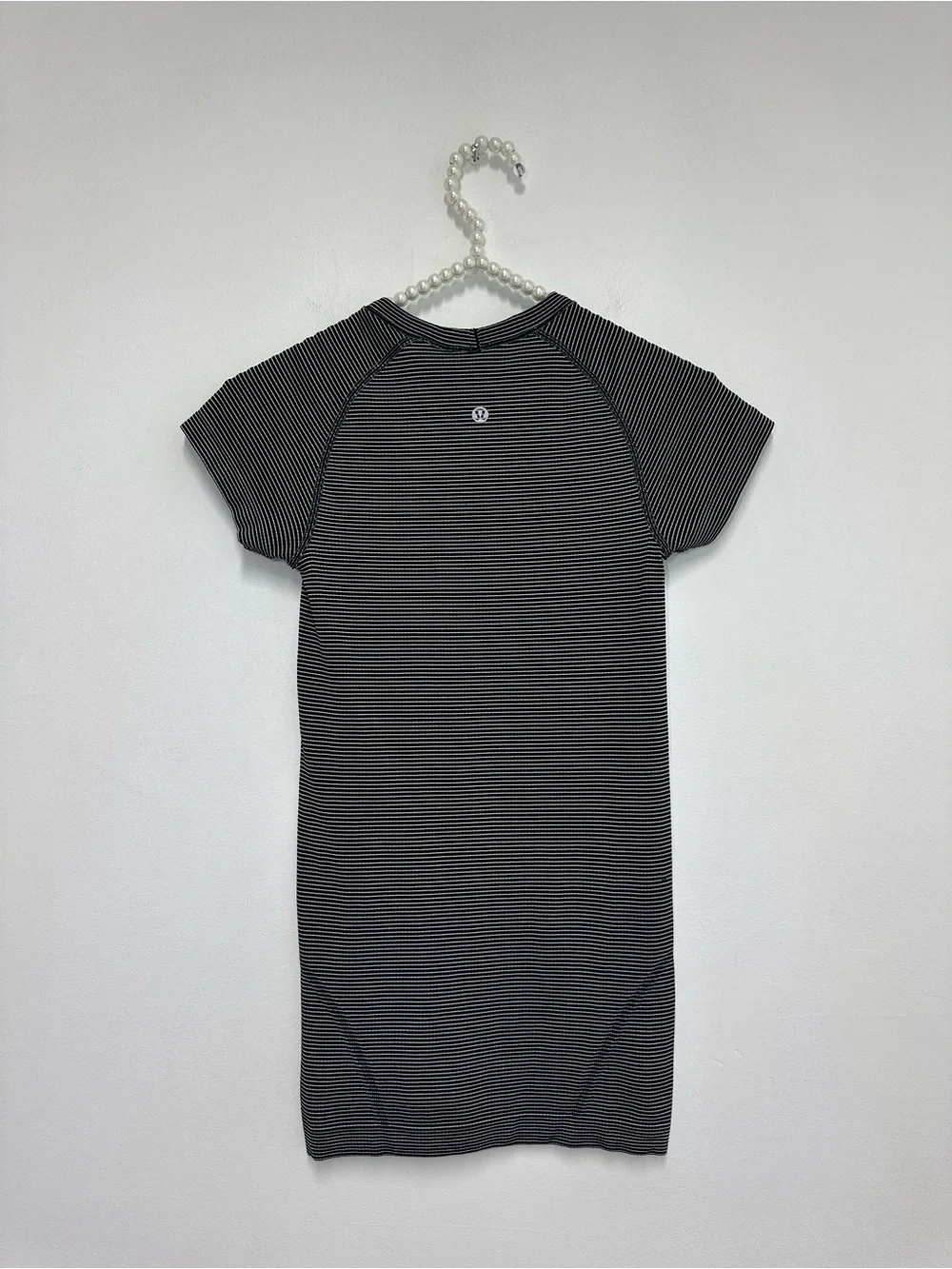 Lululemon Swiftly Tech Short Sleeve Crew in Tempo Stripe Black White